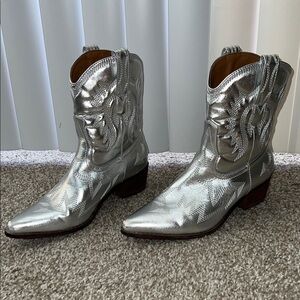 Silver Western-Style Women's Boots